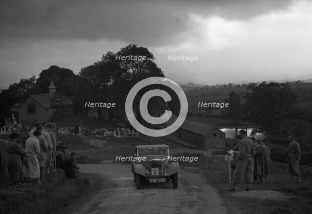 1937 Riley Lynx on Welsh rally driven by M.G.Shorey Artist: Unknown.