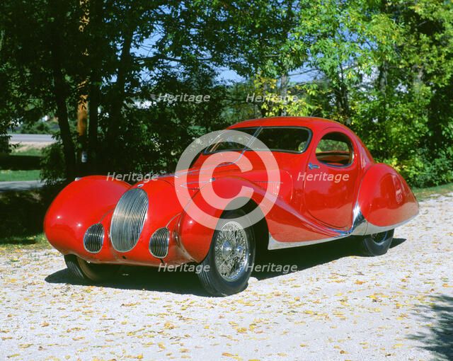 1938 Talbot Lago, Figoni & Falaschi coachwork.            . Artist: Unknown.