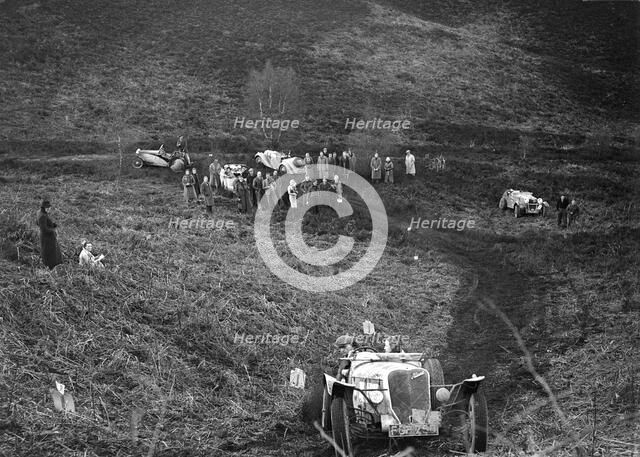 1938 Allard Tailwagger taking part in a motoring trial, late 1930s. Artist: Bill Brunell.