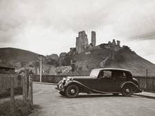 1938 Daimler 4.5 litre saloon at Corfe Castle, Dorset. Creator: Unknown