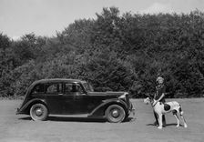 1938 Daimler DB18 with lady and her pet dog. Creator: Unknown
