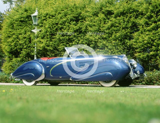 1938 Delahaye 135, Figoni and Falaschi coachwork. Artist: Unknown.