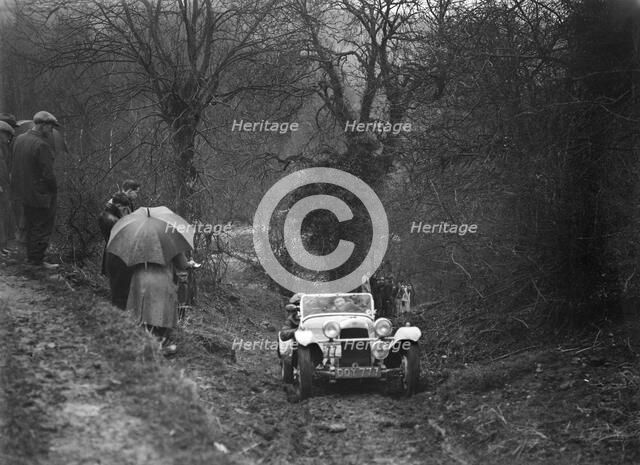 1938 HRG Standard Meadows-engined 2-seater of MH Lawson taking part in the Petersfield Trial, 1938. Artist: Bill Brunell.