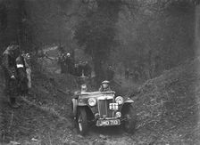1938 MG TA taking part in the Petersfield Trial, 1938. Artist: Bill Brunell