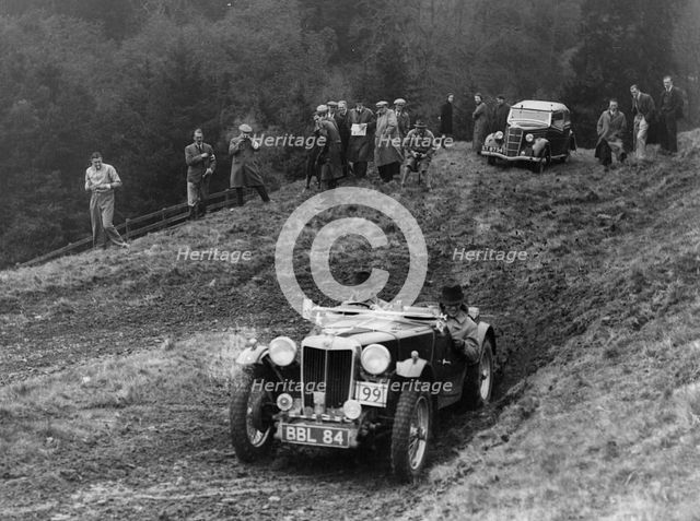1938 MG TA Midget, Langley on a trial. Creator: Unknown.