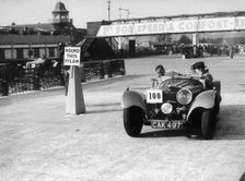 1938 S.S. 100 at Brooklands suring Junior Car Club event 25th March 1939