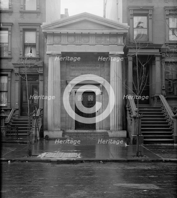 19th Ward Bank, Seventy-second Street Branch, exterior, New York, N.Y., between 1905 and 1915. Creator: Unknown.
