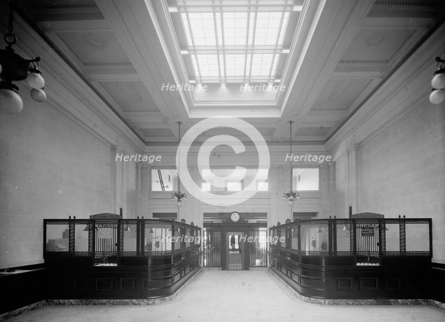 19th Ward Bank, Thirty-fourth Street Branch, showing clock, New York, N.Y., between 1905 and 1915. Creator: Unknown.