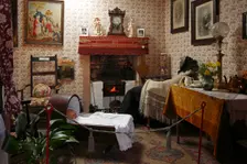 19th century cottage interior, Arran Heritage Museum, Brodick, Arran, North Ayrshire, Scotland. Creator: Peter Thompson