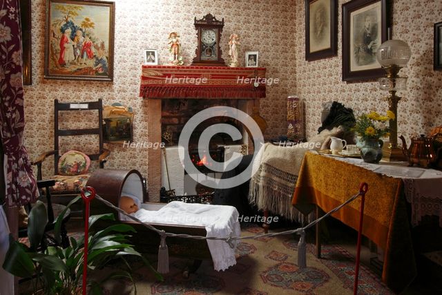 19th century cottage interior, Arran Heritage Museum, Brodick, Arran, North Ayrshire, Scotland.