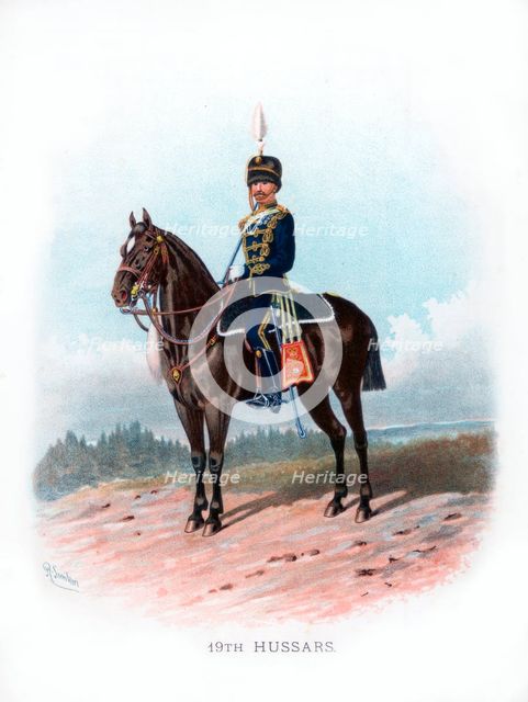 '19th Hussars', 1890.Artist: R Simkin