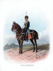 19th Hussars 1890.Artist: R Simkin