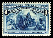 1c Columbus in Sight of Land single, 1893. Creator: American Bank Note Company