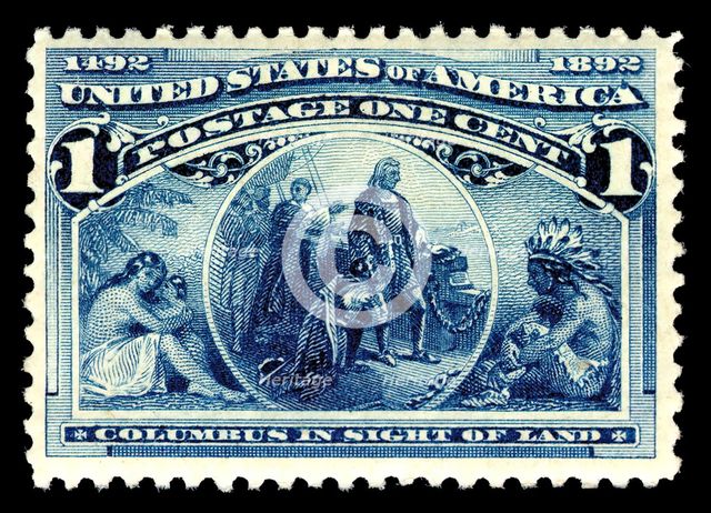 1c Columbus in Sight of Land single, 1893. Creator: American Bank Note Company.