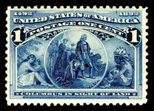 1c Columbus in Sight of Land single, 1893. Creator: American Bank Note Company