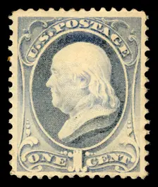 1c Franklin single, 1881. Creator: American Bank Note Company