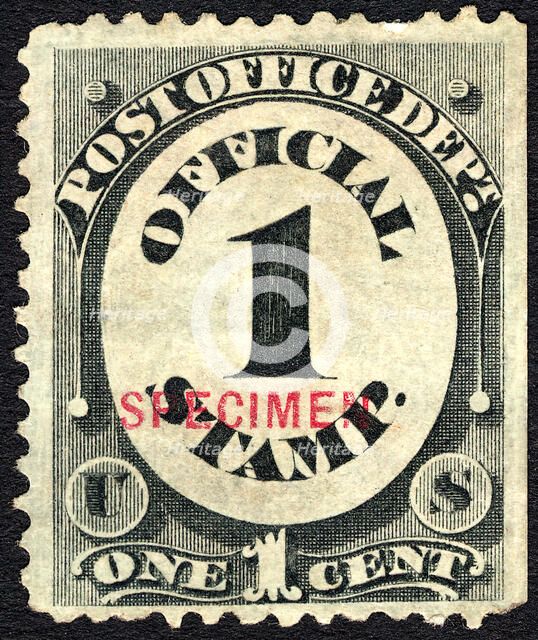 1c Franklin Post Office Department special printing single, 1875. Creator: Unknown.