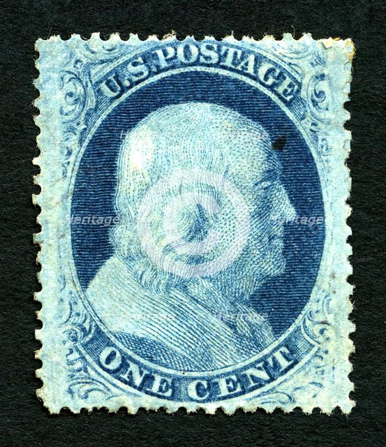 1c Franklin type V single, 1857. Creator: Unknown.