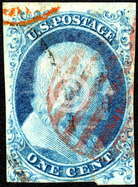 1c Franklin type I single, 1851. Creator: Unknown.