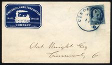 1c Franklin type II on advertising cover, July 11, 1857. Creator: Unknown