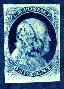 1c Franklin type III single, July 1, 1851. Creators: Toppan, Carpenter & Company, Toppan Carpenter Casilear