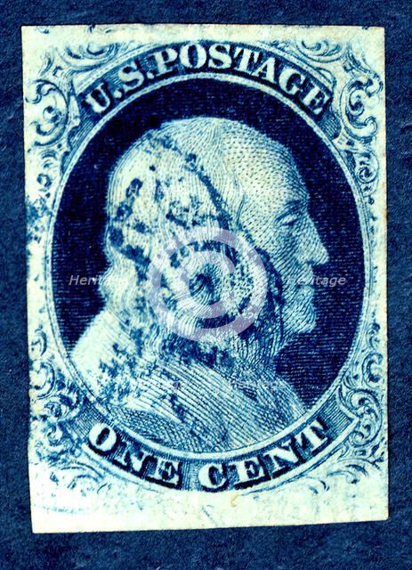 1c Franklin type III single, July 1, 1851. Creators: Toppan, Carpenter & Company, Toppan Carpenter Casilear.