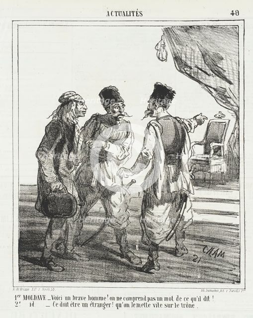 1er Moldave -Voici un brave homme! On ne comprend pas un mot de ce qu'il dit!..., 1866. Creator: Cham.
