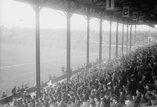 1st base grandstand at Shibe Park, Philadelphia, 1913 World Series (baseball), 1913. Creator: Bain News Service