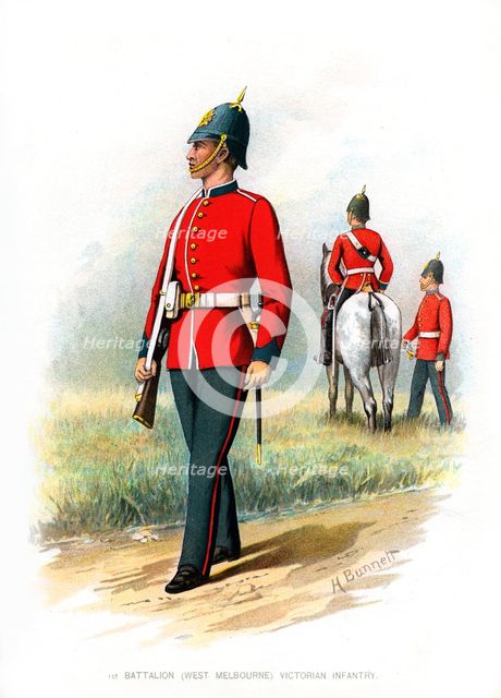 1st Battalion (West Melbourne) Victoria Infantry', c1890.Artist: H Bunnett