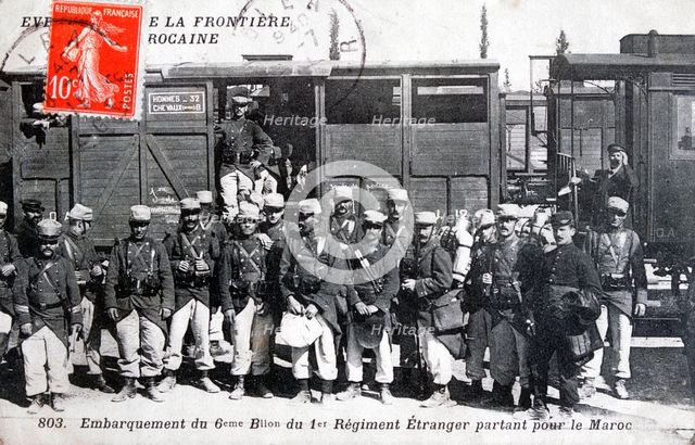 1st regiment French Foreign Legion, Morocco, 1911. Artist: Unknown