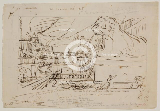1st Sketch for the 4th Picture of the "Course of Empire", c1836. Creator: Thomas Cole.