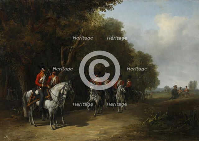 1st Squadron of the Life Guard Hussar Regiment on maneuvers, 1838.