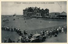 1st Tee, 18th Green & Clubhouse, Old Course, St. Andrews c1955