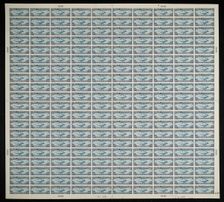 $2.60 "Graf Zeppelin" Passing Globe plate proof, 1930. Creator: Bureau of Engraving and Printing