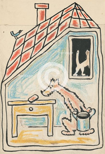 2. A Story about a Dog and a Cat, around 1928. Creator: Josef Capek.