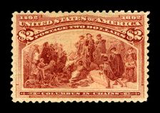 $2 Columbus in Chains single, 1893. Creator: American Bank Note Company