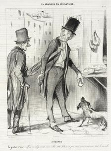 2 heures - Le gouter d'Azor, 1839. Creator: Honore Daumier