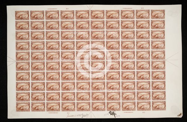$2 Mississippi River Bridge plate proof, June 1, 1898. Creator: Bureau of Engraving and Printing.