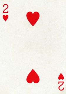 2 of Hearts from a deck of Goodall & Son Ltd. playing cards, c1940