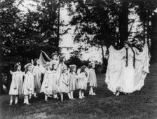 2 scenes from Pastoral Plays, Wash., D.C., May 1906: Procession - Spring and her attendants, 1906. Creator: Frances Benjamin Johnston