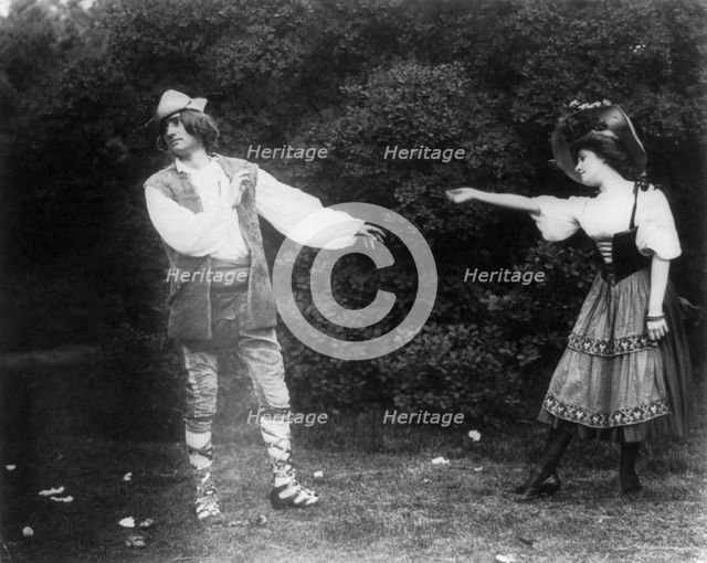 2 scenes from Pastoral Plays, Wash., D.C., May 1906: Strephon casts off Chloe, 1906. Creator: Frances Benjamin Johnston.