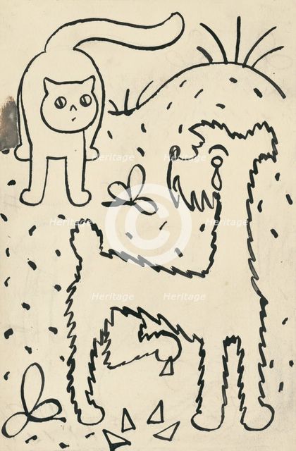 20. A story about a dog and a cat, around 1928. Creator: Josef Capek.