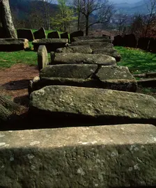 20 sepulchres and five steles, Argineta Necropolis, Basque Country, Spain, Upper Middle Ages (2001). Creator: LTL