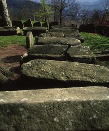 20 sepulchres and five steles, Argineta Necropolis, Basque Country, Spain, Upper Middle Ages (2001). Creator: LTL