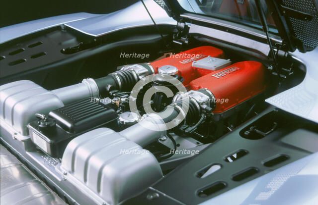 2000 Ferrari 360 Modena Spyder engine. Artist: Unknown.