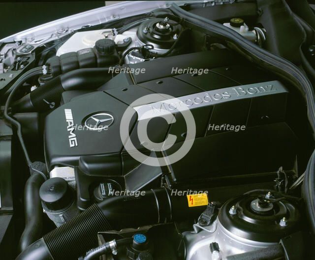2001 Mercedes Benz CL55 AMG V8 engine. Artist: Unknown.
