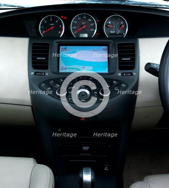 2003 Nissan Primera 2.2TD Estate Satellite Navigation. Artist: Unknown.