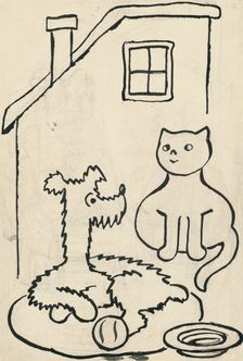 21. A story about a dog and a cat, around 1928. Creator: Josef Capek
