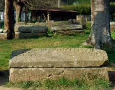 21 sepulchres and five steles, Argineta Necropolis, Basque Country, Spain, Upper Middle Ages (2001). Creator: LTL