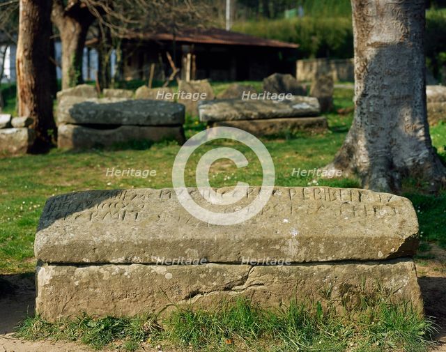 21 sepulchres and five steles, Argineta Necropolis, Basque Country, Spain, Upper Middle Ages (2001). Creator: LTL.